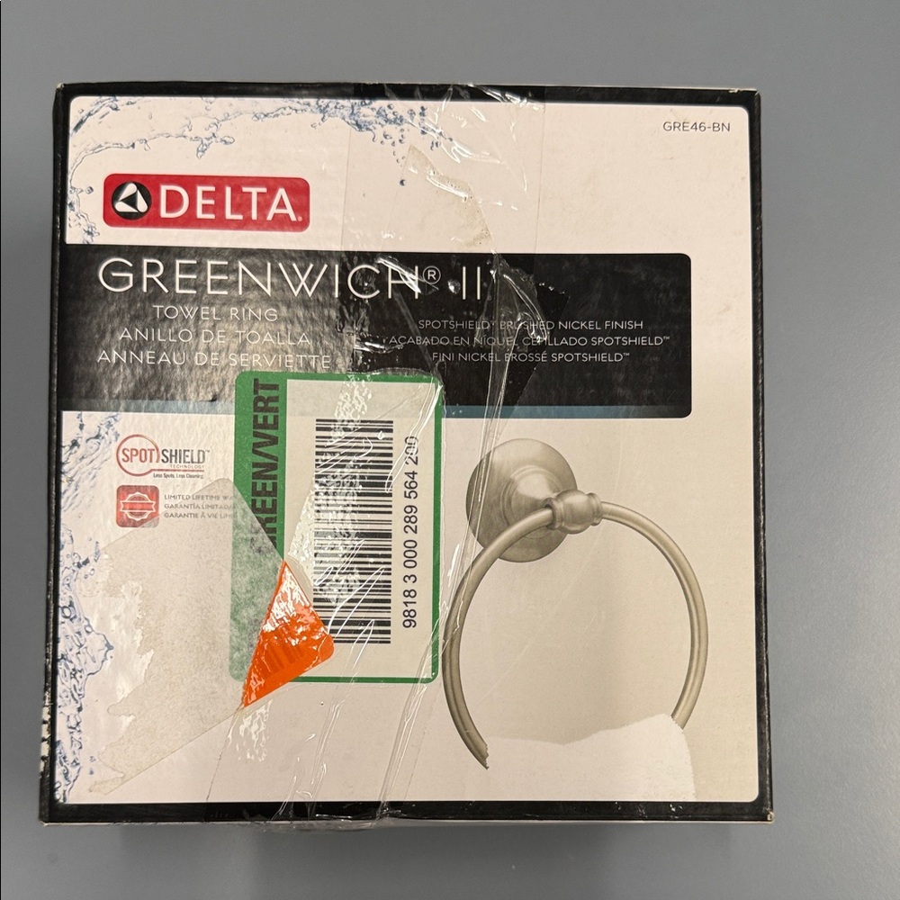 Delta Greenwich Towel Ring in Brushed Nickel Finish